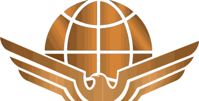 Emblema de FAST WORLD TRADE: globo terráqueo con alas